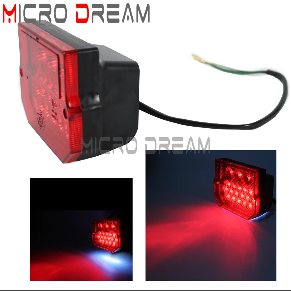 E15 Motorcycle 22pcs LED Brake License Plate Light Tail Light For MZ ETZ 150 250 251 301 Simson SR50 S51 SUZUKI TS125 150 250