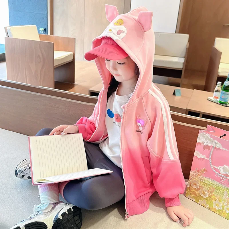 Chaqueta Sweet Ins My Melody Kawaii Sanrio Anime moda suave lindo dibujos animados Casual niños abrigo ropa regalos encantadores para niños