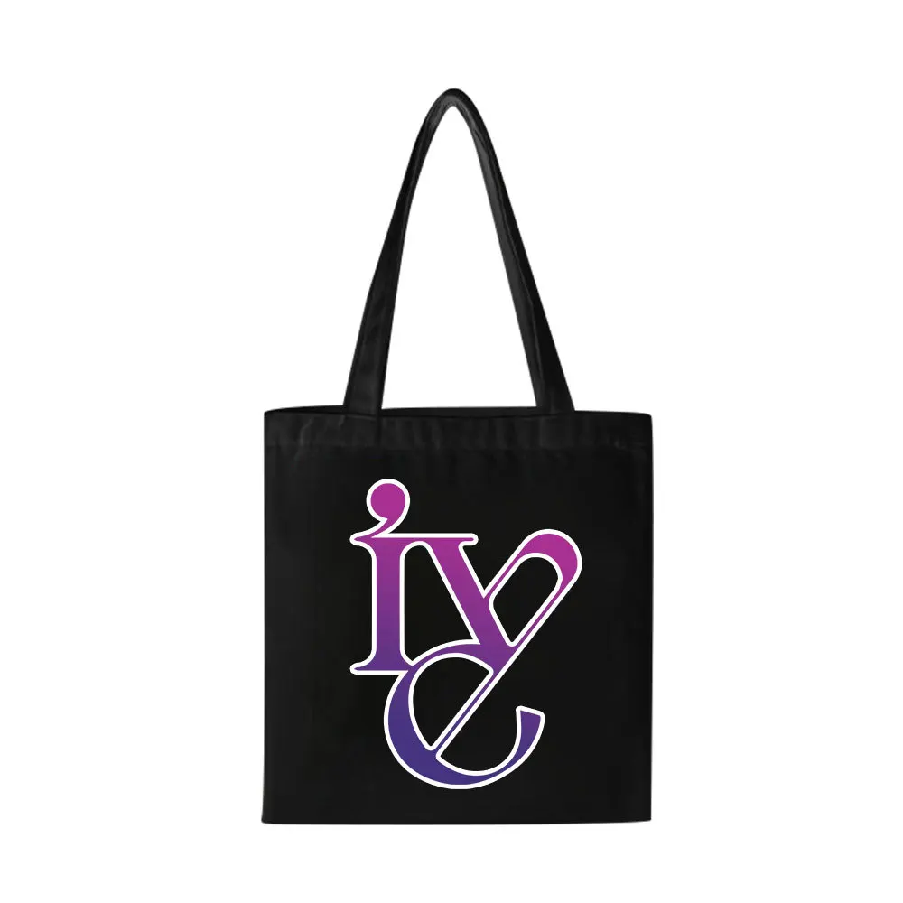 Kpop IVE Canvas Bag Handbag The 1st World Album Printed Sign Totes Shoulder Zipper Bag WonYoung YuJin LIZ LEESEO Gift