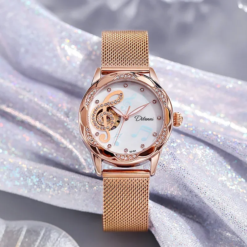 Frauen Gold Diamant Tourbillon automatische mechanische Frauen Uhr Mode wasserdichte leuchtende Frauen Sport uhr