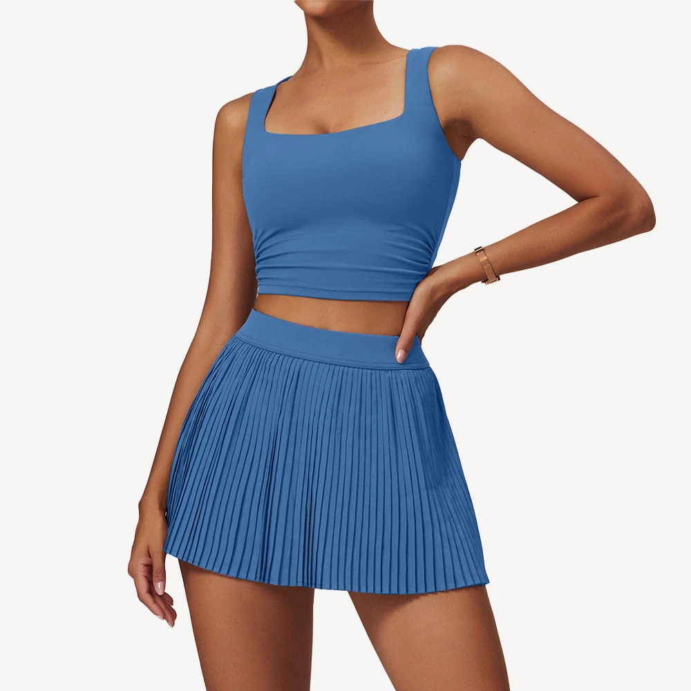 New Cloudy Breathable Outdoor Sports Set - Women's Tight Back Yoga Set - Hip Covering and Waist cinching Fitness Skirt
