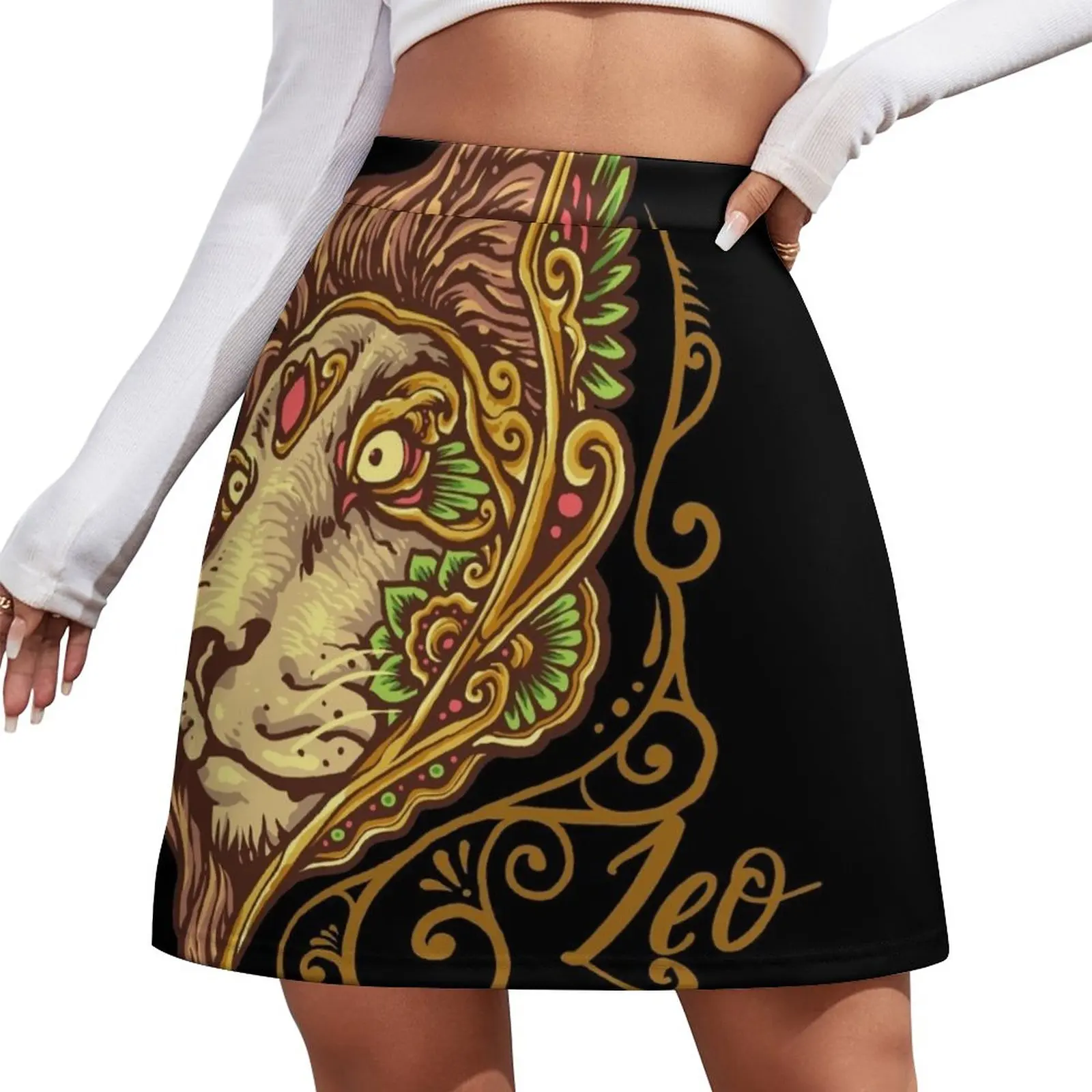 

Leo zodiac sign hand drawn mandala lion Mini Skirt sexy skirt Women's summer skirts Clothing female