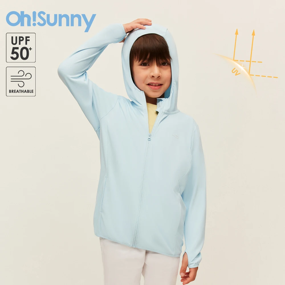 

OhSunny Kids Children Sunscreen Skin Coats Hooded Jackets Anti-UV Clothing Family Matching Outfits for Outdoor Sports Running