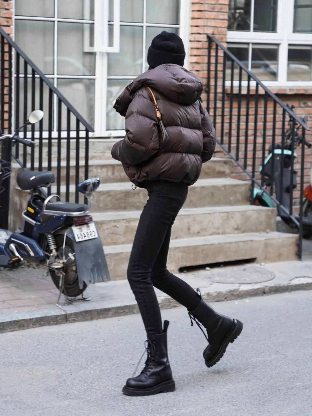 Ele ort Women's down Jaet Coffee Color Winter Coat Sli Commute Sle Slim Fit Polyester Fiber White Du down Fil...