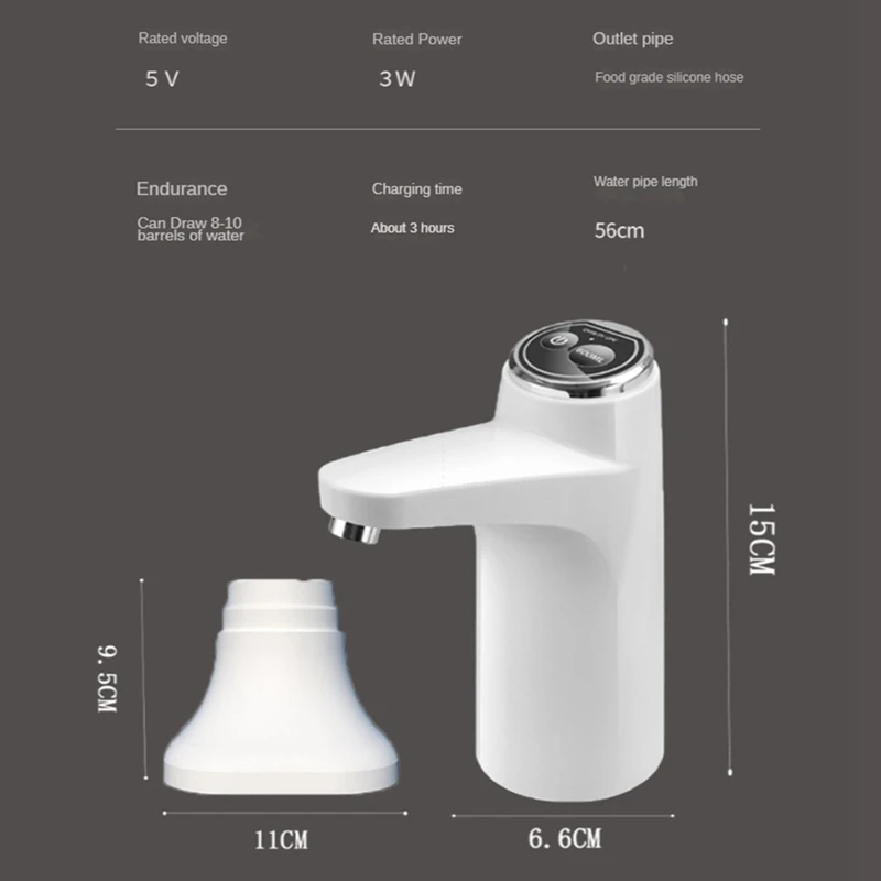 Dispenser air pintar, botol air listrik pengisi daya USB portabel untuk dapur kantor luar ruangan