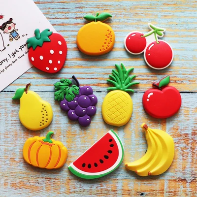 Cartoon PVC Fridge Magnets Animal Fruit Magnetic Toys Toddler Souvenir Refrigerator Magnets Home Decor Magnetic Stickers