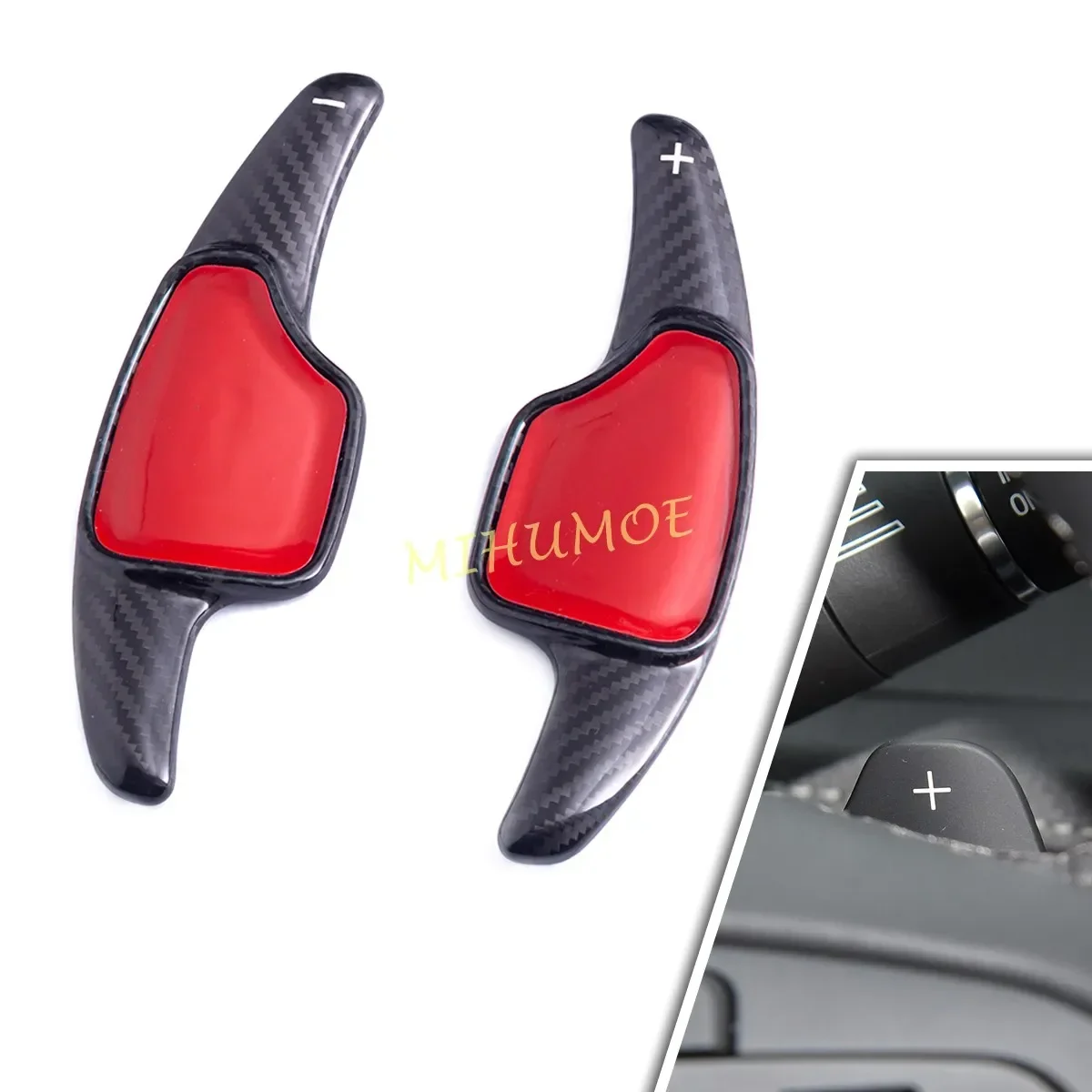 

Real Carbon Fiber Steering Wheel Paddle Shifter Extension Trims For Cadillac XT4 XT6 CT4 CT5 Accessories Black