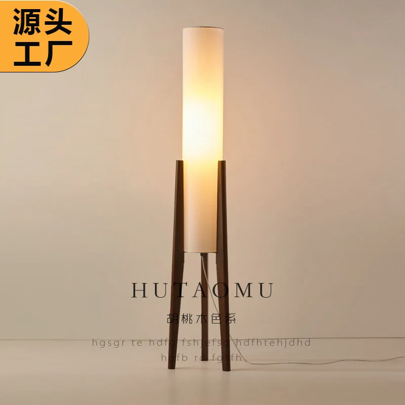 Floor Lamp for New Chinese Style Homestay Wabi Sabi Original Wood Mid Century Bedroom Living Room Side Lamp Next to Sofa