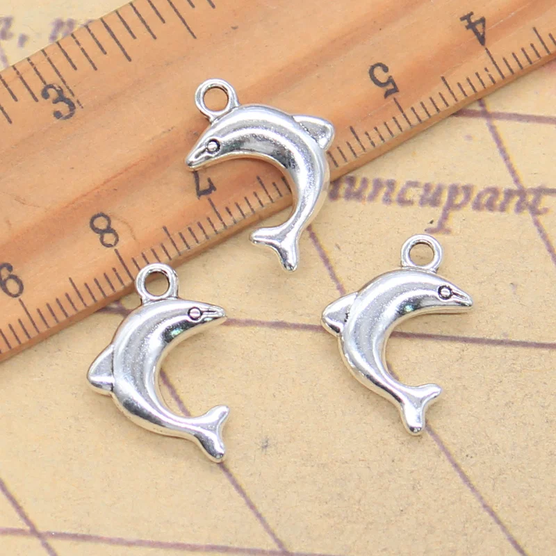 10pcs Charms Dolphin 20x15mm Antique Silver Color Pendants Making DIY Handmade Tibetan Finding Jewelry