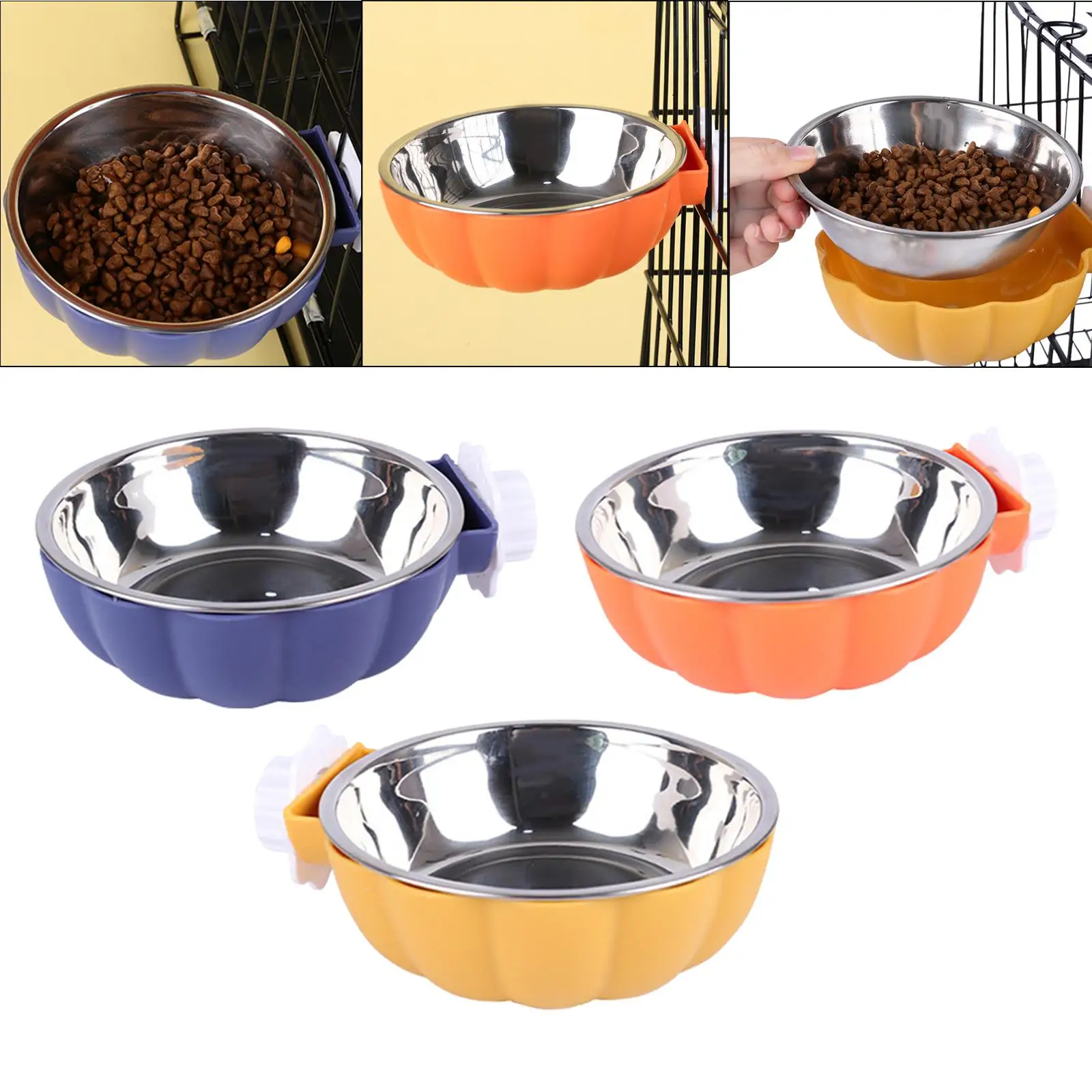 2-6pack Pet Feeding Bowl Hanging Dog Bowl Cat Bowl Removable Puppy Water Feeder