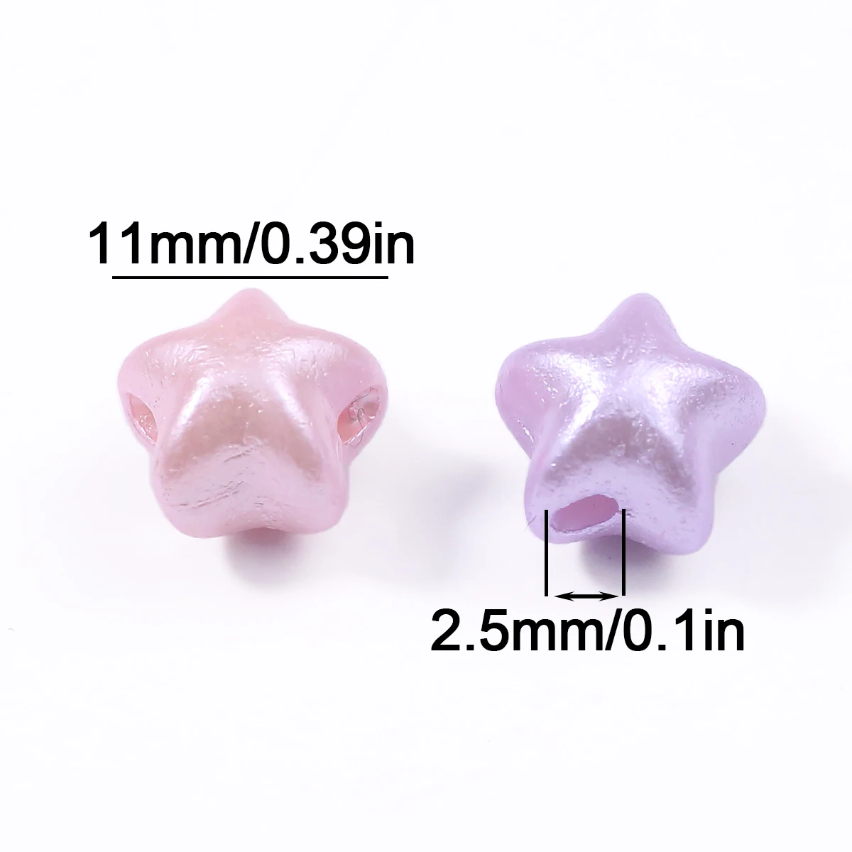 11mm Acrylic Wrinkled Chubby Five-Pointed Star Mixed-Color Handmade DIY Jewelry Beads Loose Bead Bracelets Necklaces Accessories