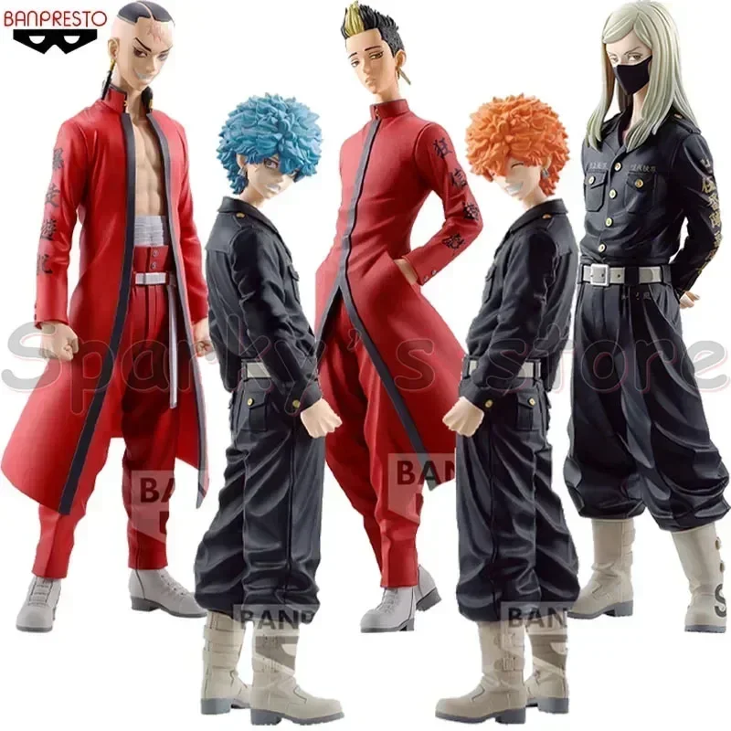 Bandai Original Tokyo Revengers Anime Figure HARUCHIYO SANZU SOUYA KAWATA Action Figure Toys for Boys Girls Kids Gifts Model