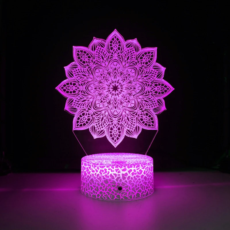 Nighdn Lotus Flowers Kids Night Light Led 3D Lamp Bedside Table Room Home Decor Touch USB Child Nightlight Gift for Boys Girls