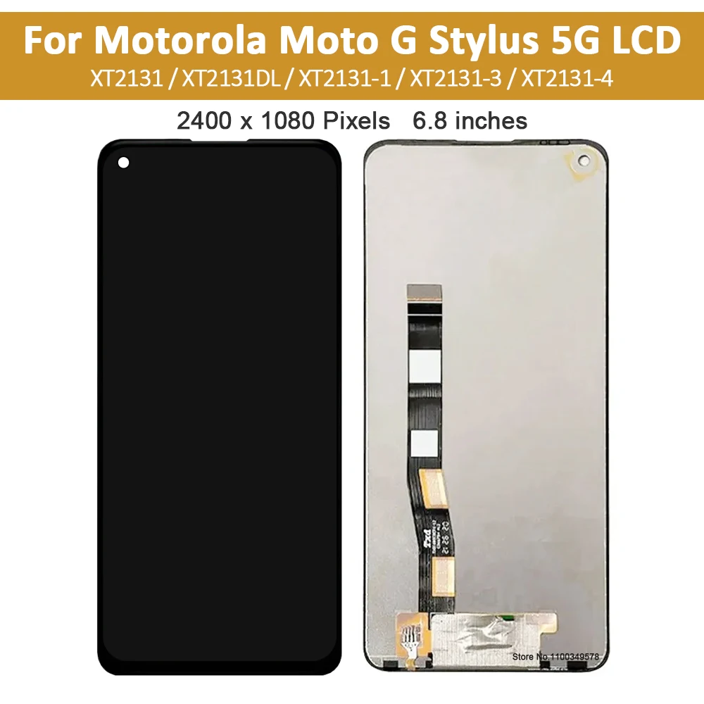 Original LCD Display for Motorola Moto G Stylus 5G 2021, Touch Screen Digitizer Assembly, XT2131, 6.8\