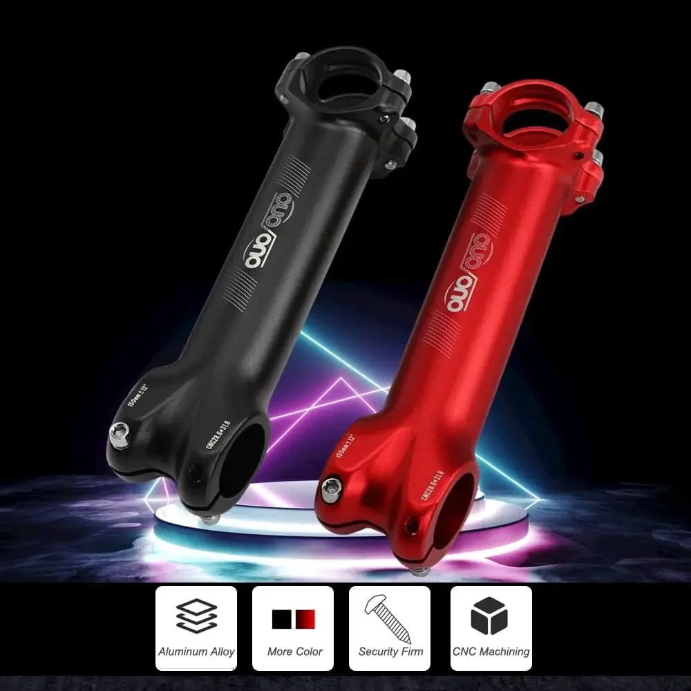 150mm Super Long Shock-Absorbing Bike Handlebar Stem for Road/Mountain Bike Aluminum Alloy CNC Fitting Pole Folding Bike Stems