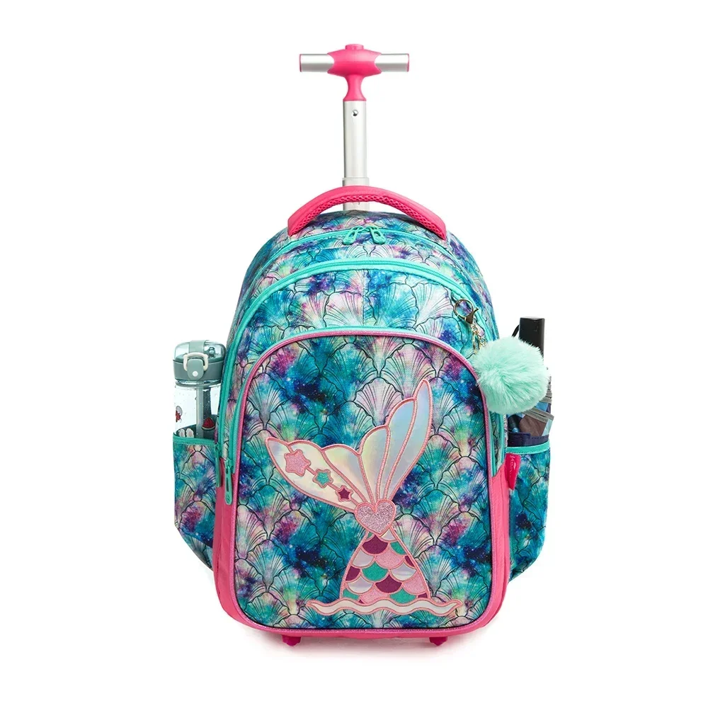 Mochila escolar sereia para crianças, mochila com lancheira, estojo de lápis, mochila para adolescentes, crianças, meninas, 3 em 1