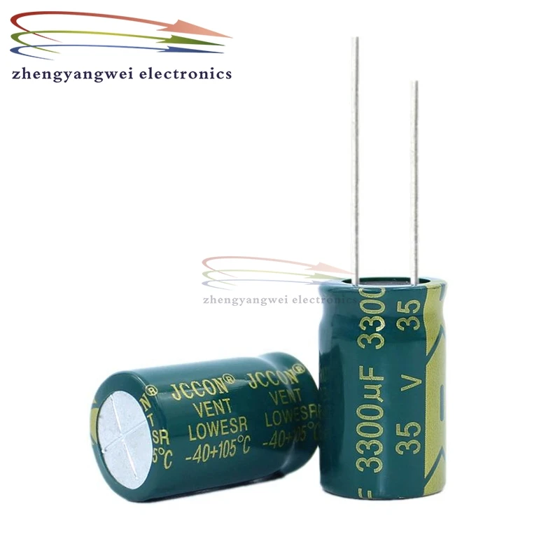 

50pcs 16x25mm 35v 3300uf green High frequency low resistance Electrolytic Capacitor