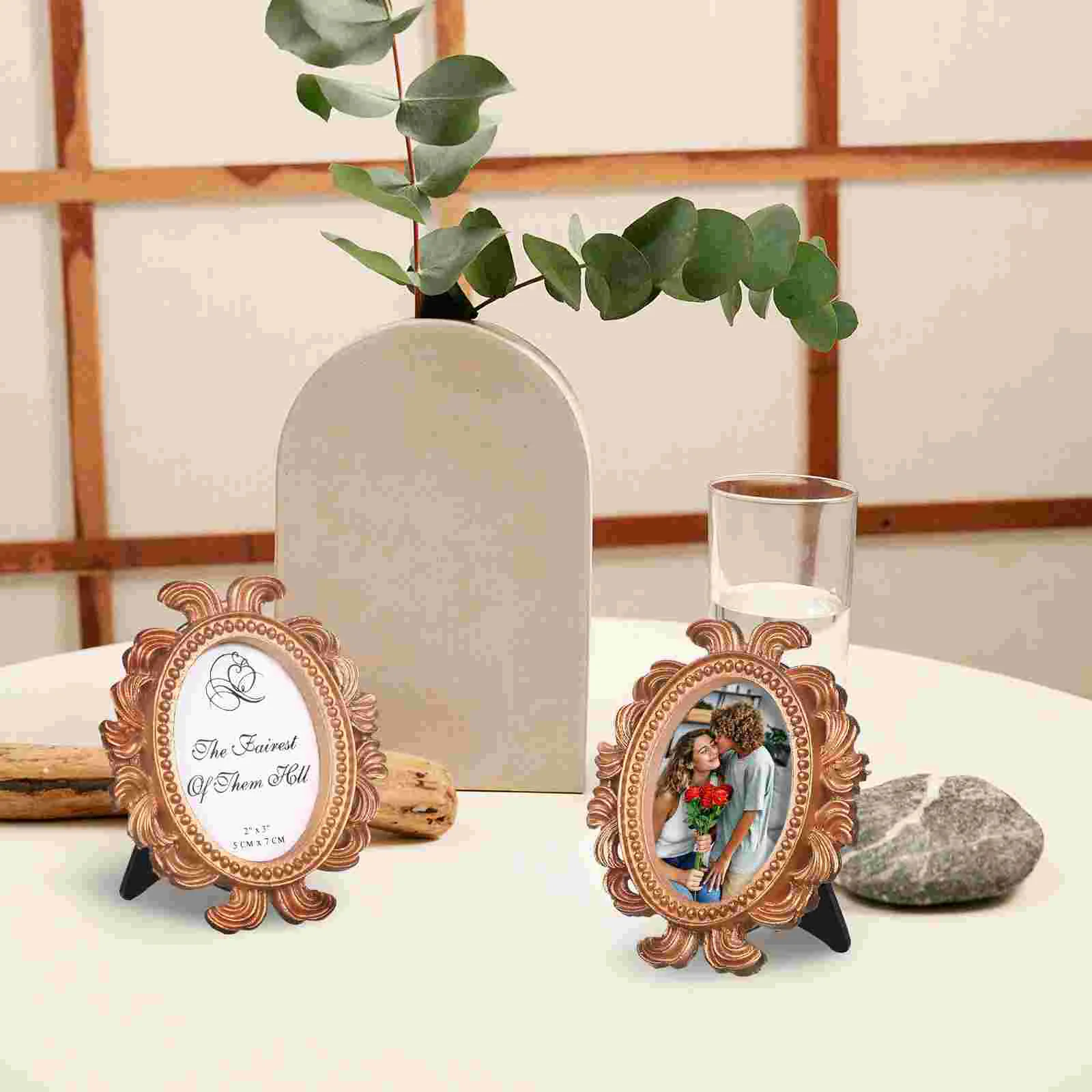 4 Pcs Mini Photo Frame Tiny Frames Small Ornaments Vintage Picture Golden