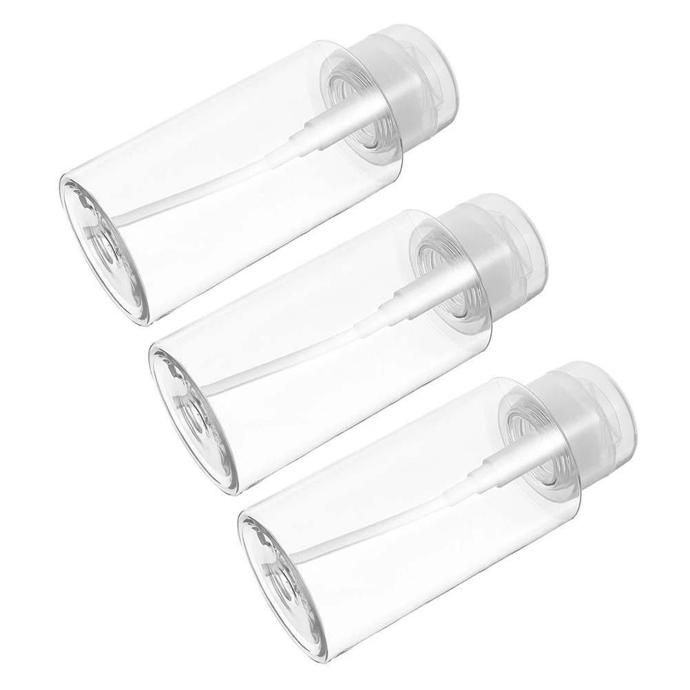 Distributeur de bouteilles à pompe rechargeable, 3 pièces, pour Lotion Toner, huile, conteneur de toilette de voyage, démaquillant, liquide, vernis à ongles transparent