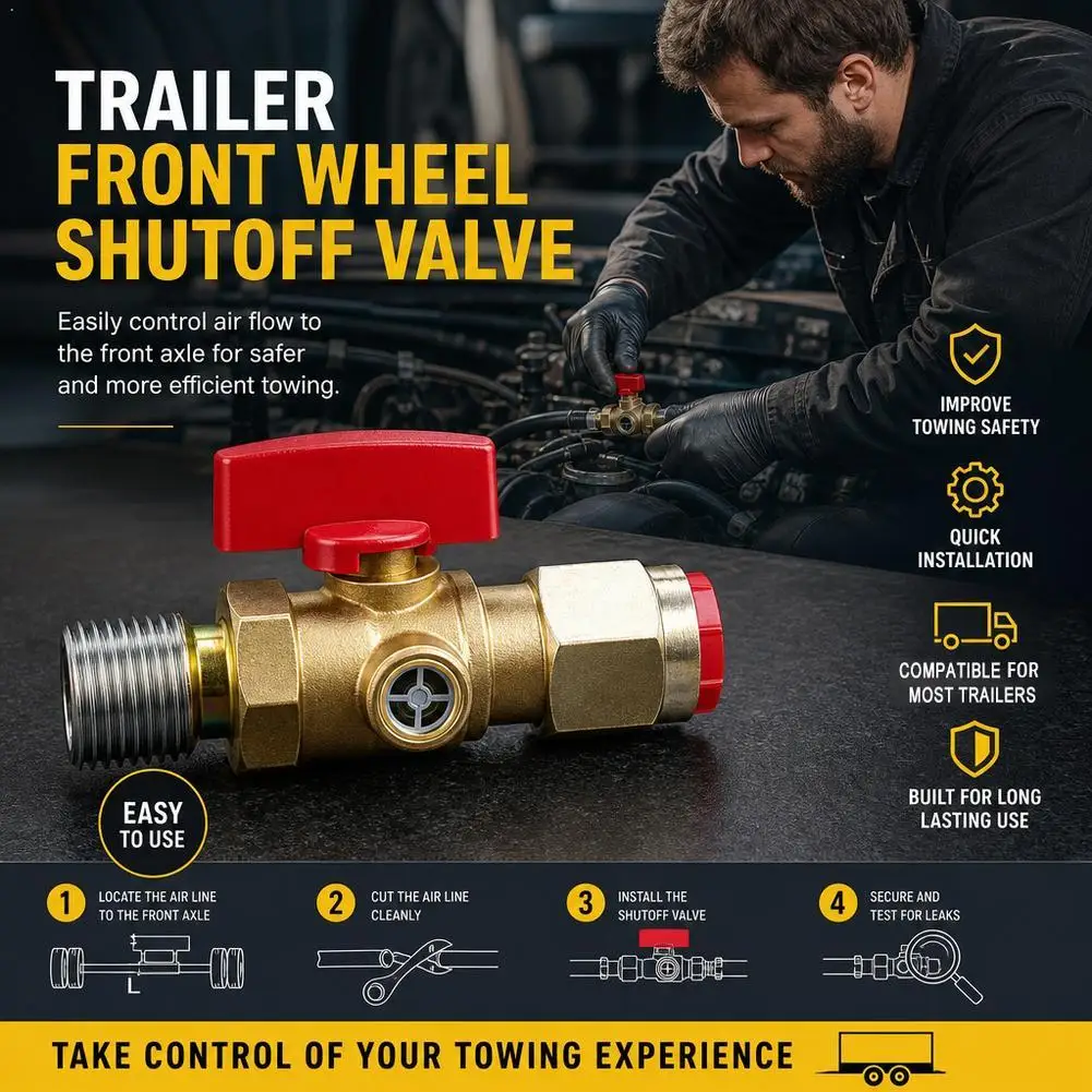 Metal Vehicle Air System Component For Replacement Part Equal Coupler Red Butterfly Handle Air Water Oil Shut Off Valves