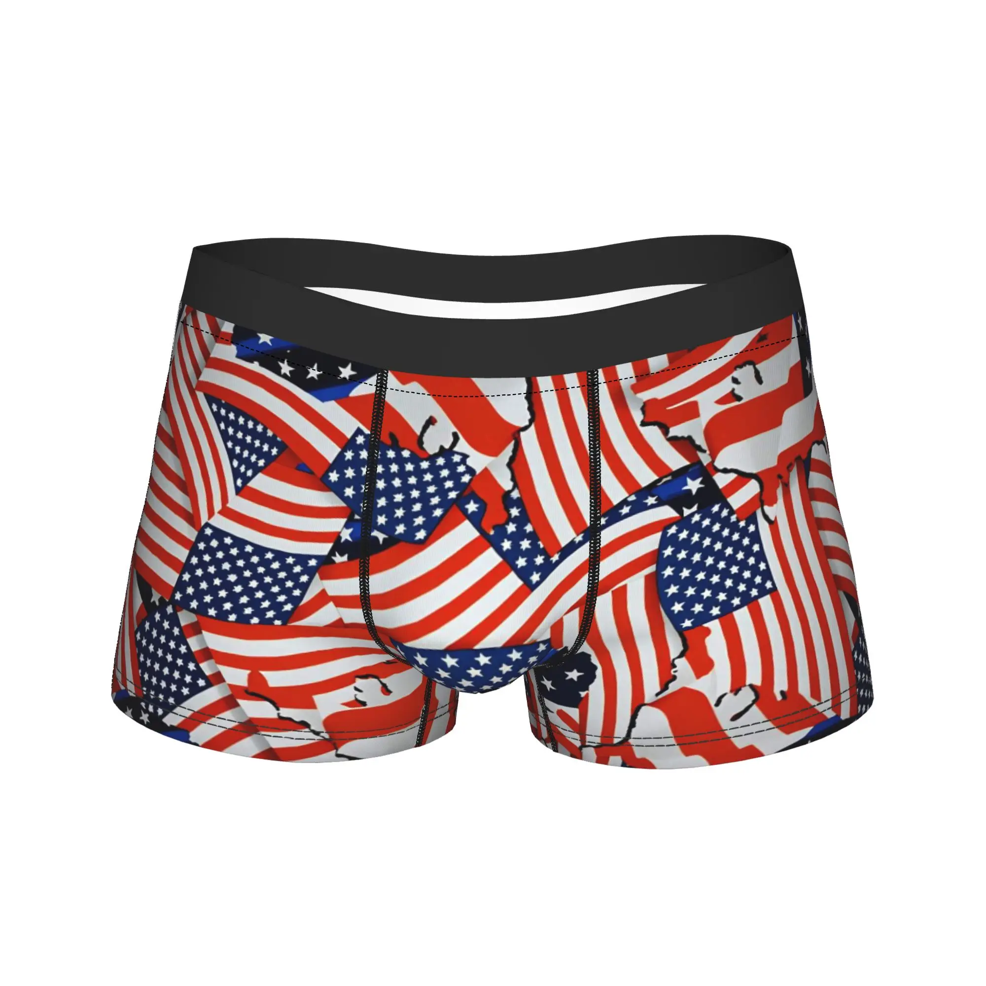Ropa interior patriótica con diseño de bandera americana, calzoncillos tipo bóxer de alta calidad para hombre, calzoncillos tipo bóxer divertidos, regalo de cumpleaños
