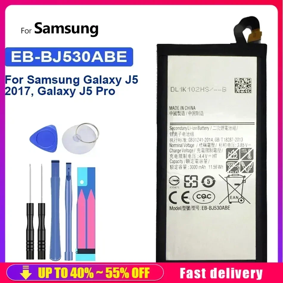 Mobile Phone Battery EB-BJ530ABE 3000mAh For Samsung Galaxy J5 2017, For Galaxy J5 Pro,SM-J530F/DS,SM-J530K,J530L,J530S,J530Y/DS