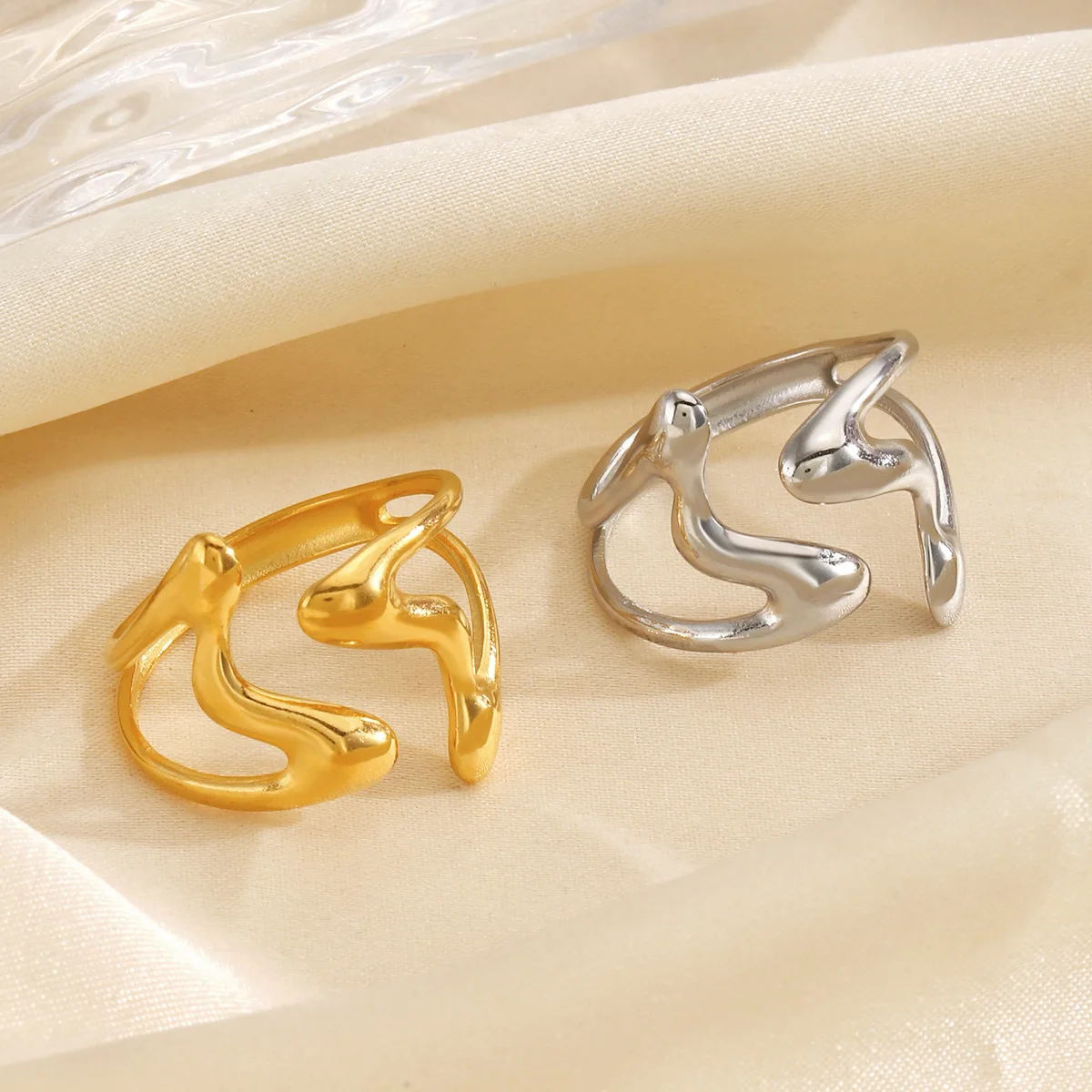 Vintage Geometric Open Ring Woman And Men Designer Jewelry Stainless Steel Opening Stackable Rings Prom Accessories Gift