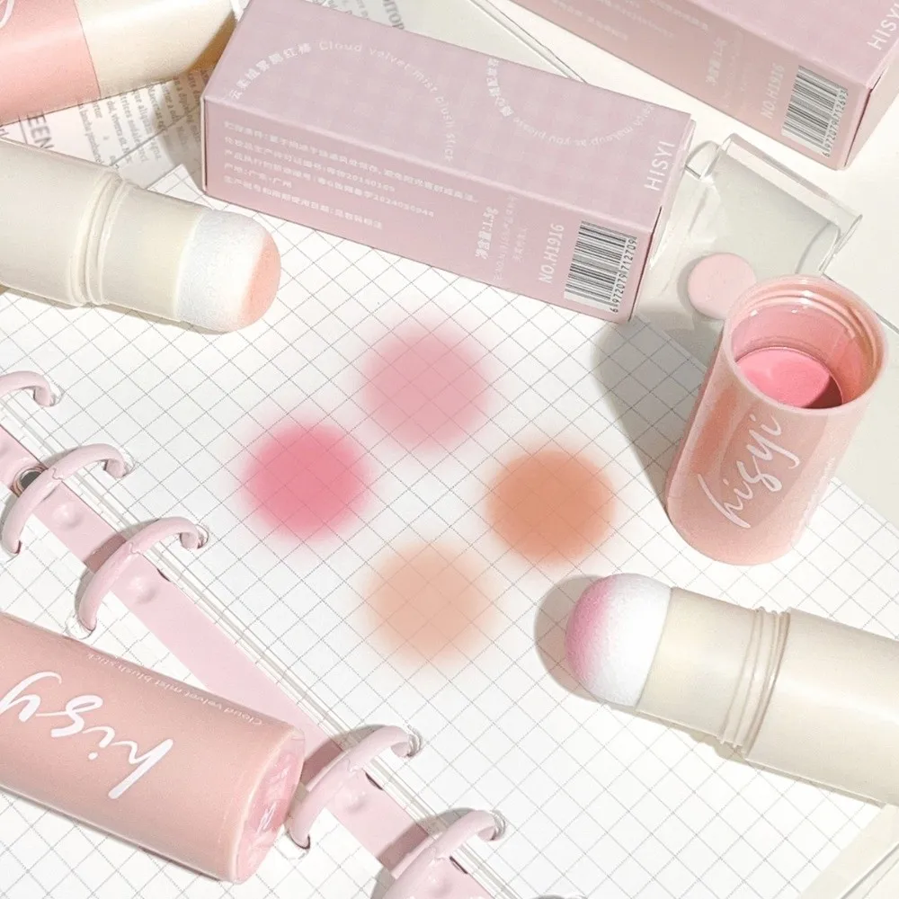 جديد المخملية ضباب أحمر الخدود عصا لينة الضباب دائم اشراق الإسفنج كزة أحمر الخدود ماتي الكورية نمط أحمر الخدود الخد ماكياج #2