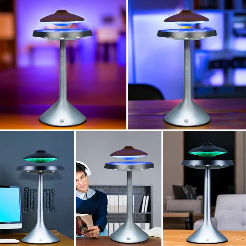 Stereo Touch-Sensitive Cool Decorative Piece Maglev Bluetooth Speaker UFO Flying Saucer Glowing Creative Speaker for Home Use