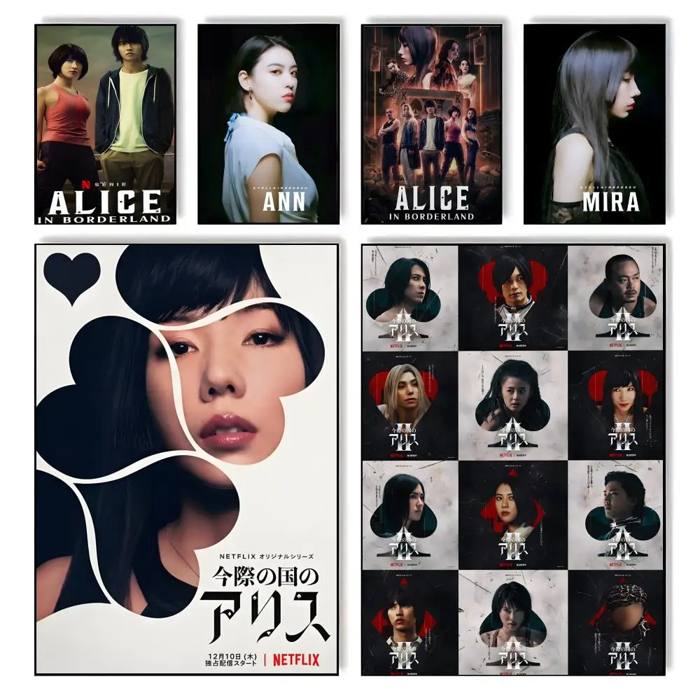 Póster de Thriller A-Alice In BorderlandS, póster autoadhesivo con impresión artística elegante, decoración de pared para el hogar