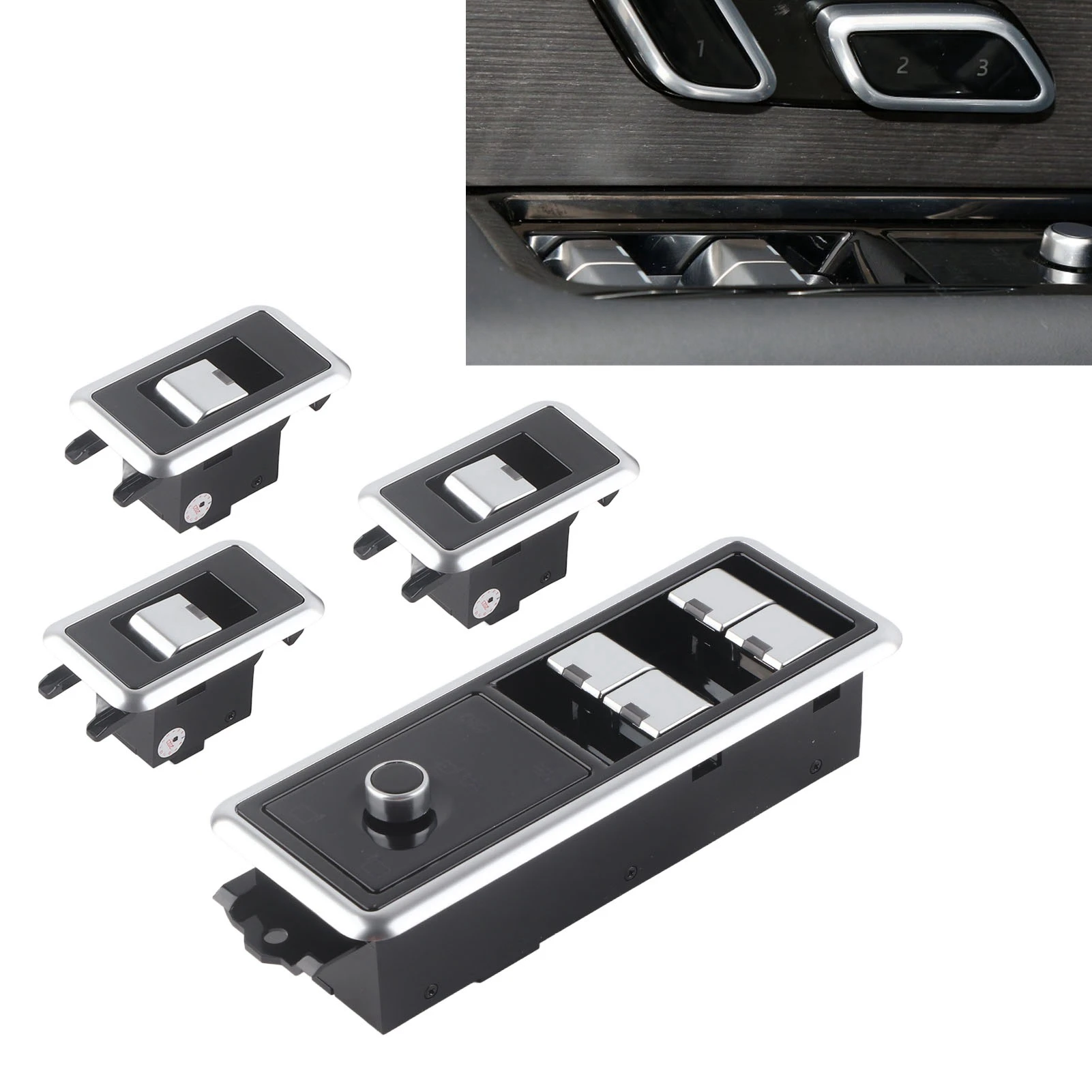 

Car LCD Power Window Control Buttons Kit Electric Door Window Lift Switch Assembly Replacement for Discovery 5 2017‑2018