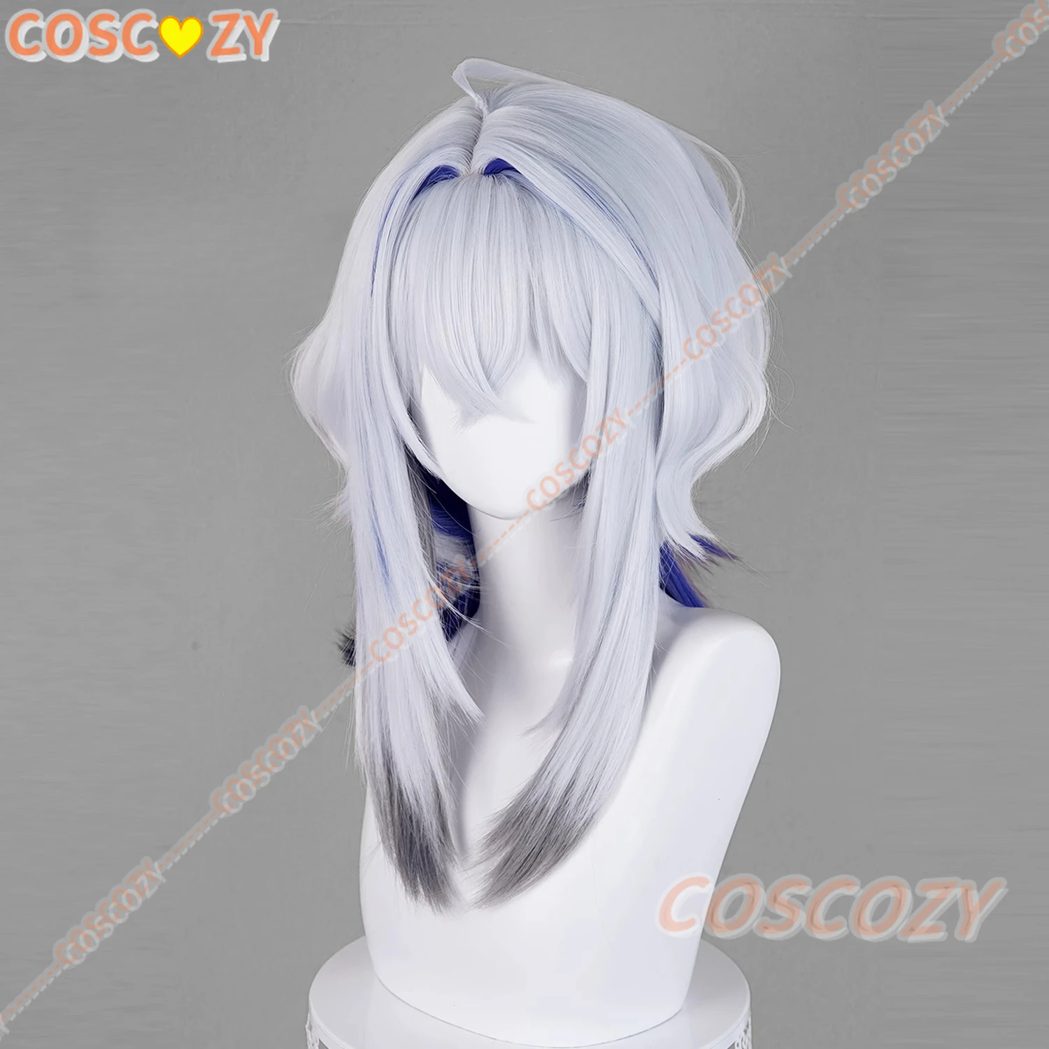 วิกผมคอสเพลย์วูเธอริงเวฟส์ กาลเบรนาสีฟ้าผมยาวประบ่าเส้นใยทนความร้อนผมคาร์นิวัลปาร์ตี้ฮาโลวีนวิกผม