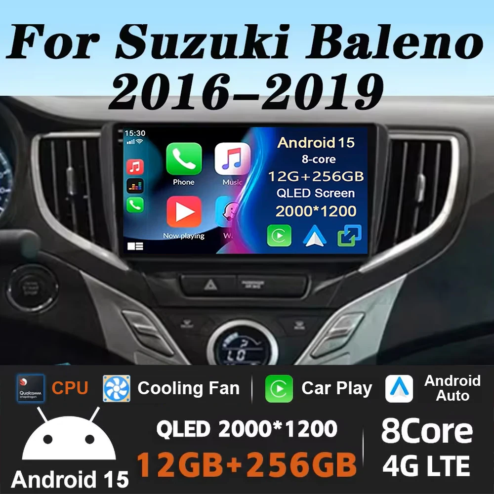 

Android 15 для Suzuki Baleno 2015-2022 GPS-экран с поддержкой Raer Camera Carplay OBD Автомобильный мультимедийный радиоплеер 4G WIFI