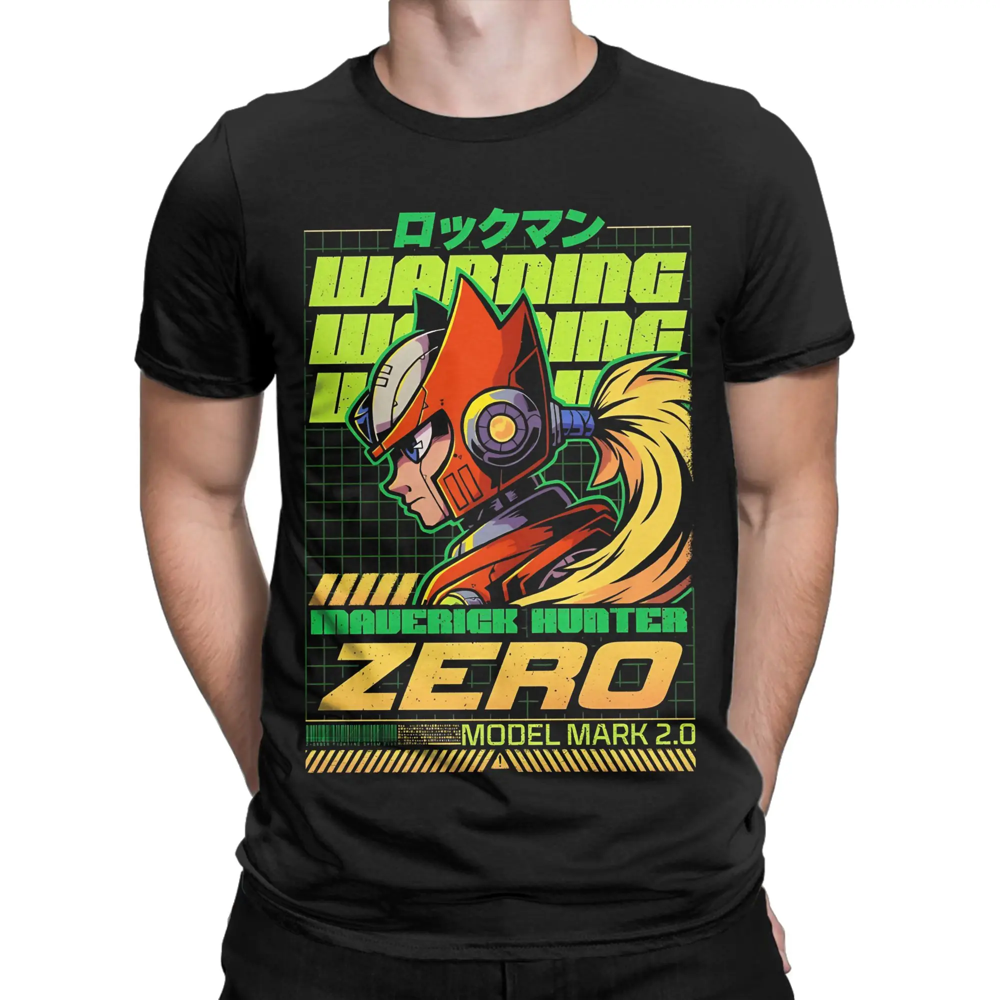 X  Graphic 100% Cotton T-Shirt Megaman Tops Tees For Men