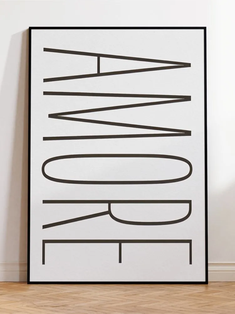 Einfache und stilvolle Buchstaben Amore Wandkunstdrucke Leinwand Malerei Poster Bild für Wohnzimmer Schlafzimmer Home Decor