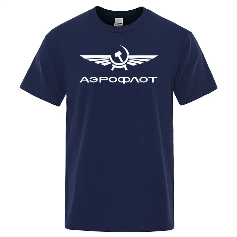 Airoflot Air Force Russian Airman Airplane T-Shirt Me Summer Cotton Short Eve Fashion Casial Cloths Oversize T-Shirt