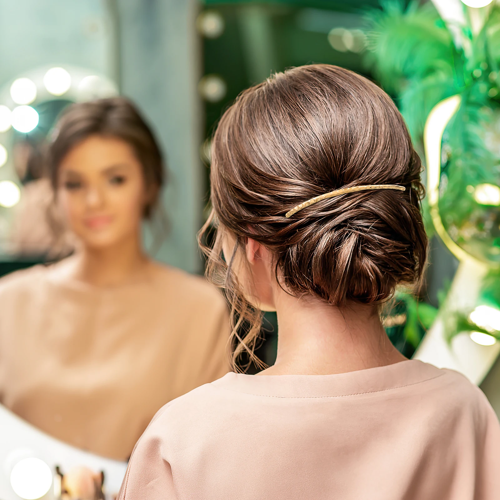 

2Pcs Hair Comb Clip Set Gold Silver Alloy Fashion Side Hairpin Accessories for Girls Daily Wear Party Hairstyle