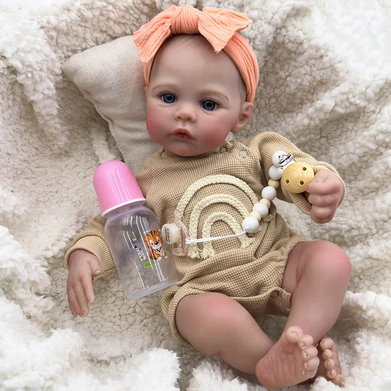 

45cm Soft Body Reborn Baby Doll Meadow with Hand Painted Hair Collectible Art Doll Christmas Gift