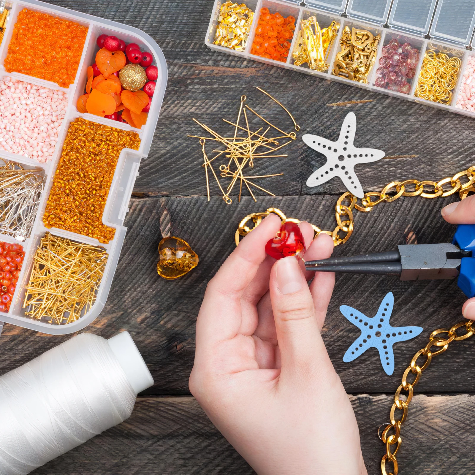 

300pcs Ocean Handmade Wood Slices Beach Decor Nautical Hanging Ornaments Cutouts Diy Craft Seaside Wooden