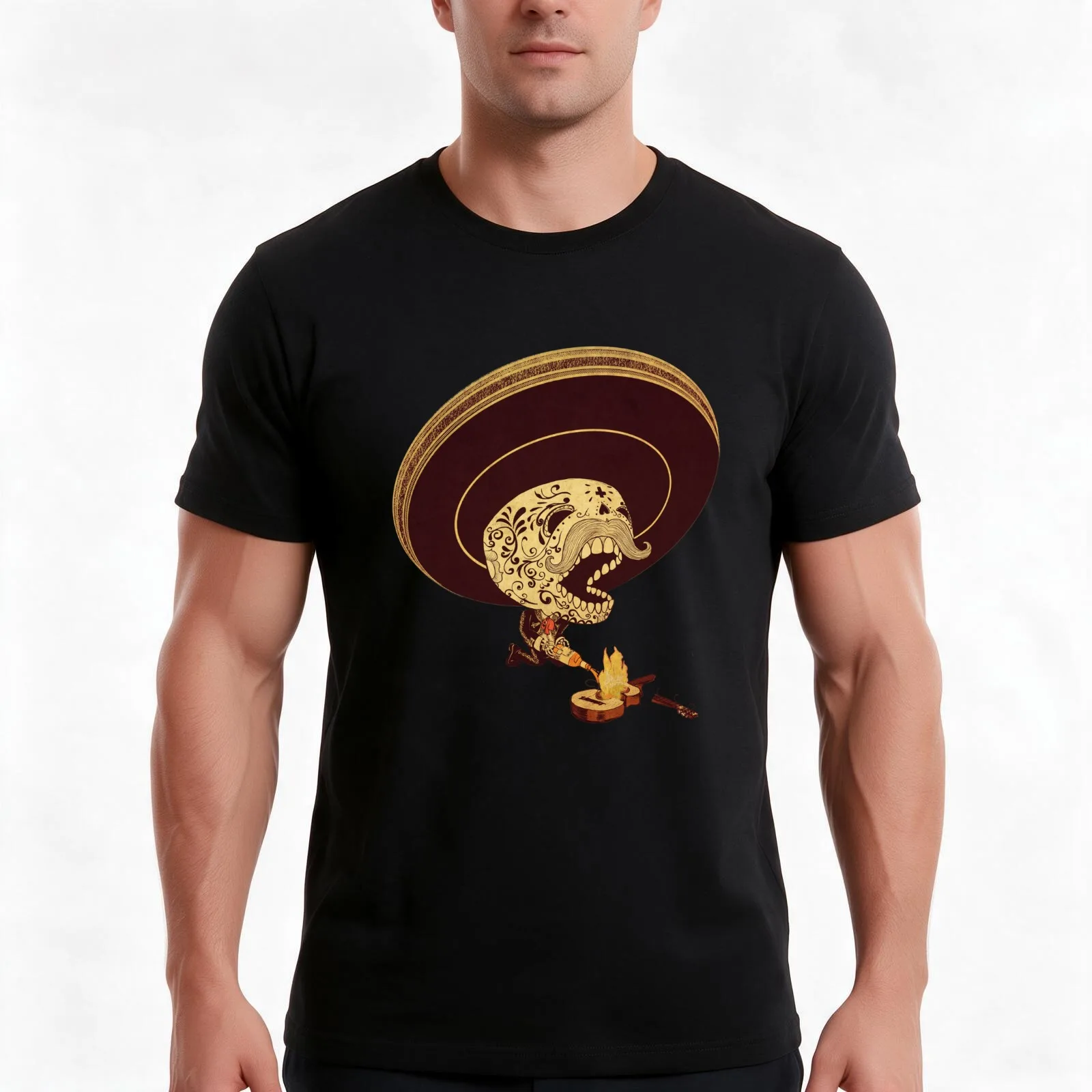 Monterrey Fire T-Shirt, Summer Casual Cotton Tee, Oversized Streetwear Tops, Vintage Graphic Print, Loose Fit Short Sleeve