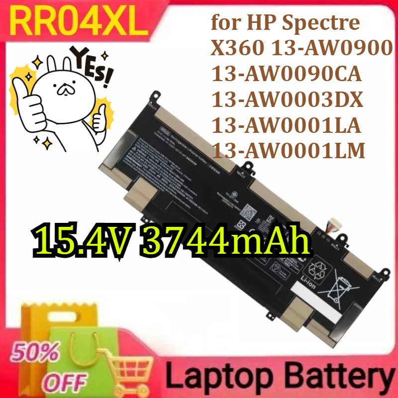 

RR04XL L60373-005 для HP Spectre X360 13-AW0900 13-AW0090CA 13-AW0003DX 13-AW0001LA 13-AW0001LM 15,4 В 3744 мАч