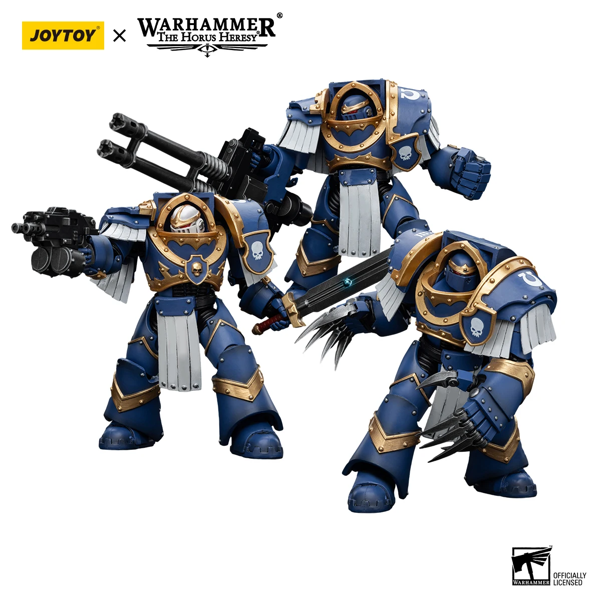 JOYTOY-Warhammer Chain The Horus Heresy Action Figures, Ultramarines, Cataphracti, Politiquement ator Squad, Model Boy Toy, 1/18, 3PCs, En stock