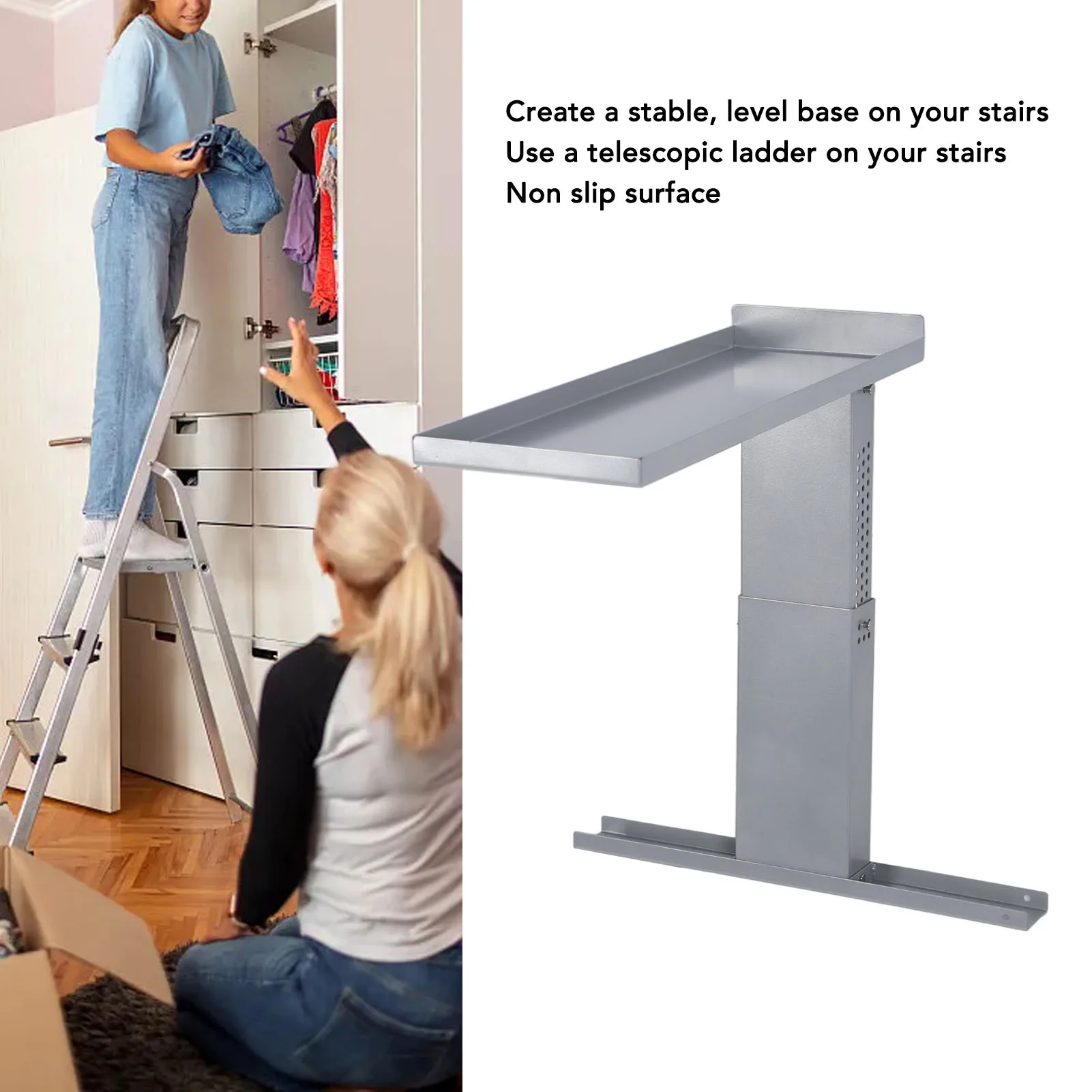 Ladder Leveler Tool Ladder Standoff Bracket Ladder Leveler Aide Leg Stabilizer Tool Standoff Bracket for Safe Stair Extension