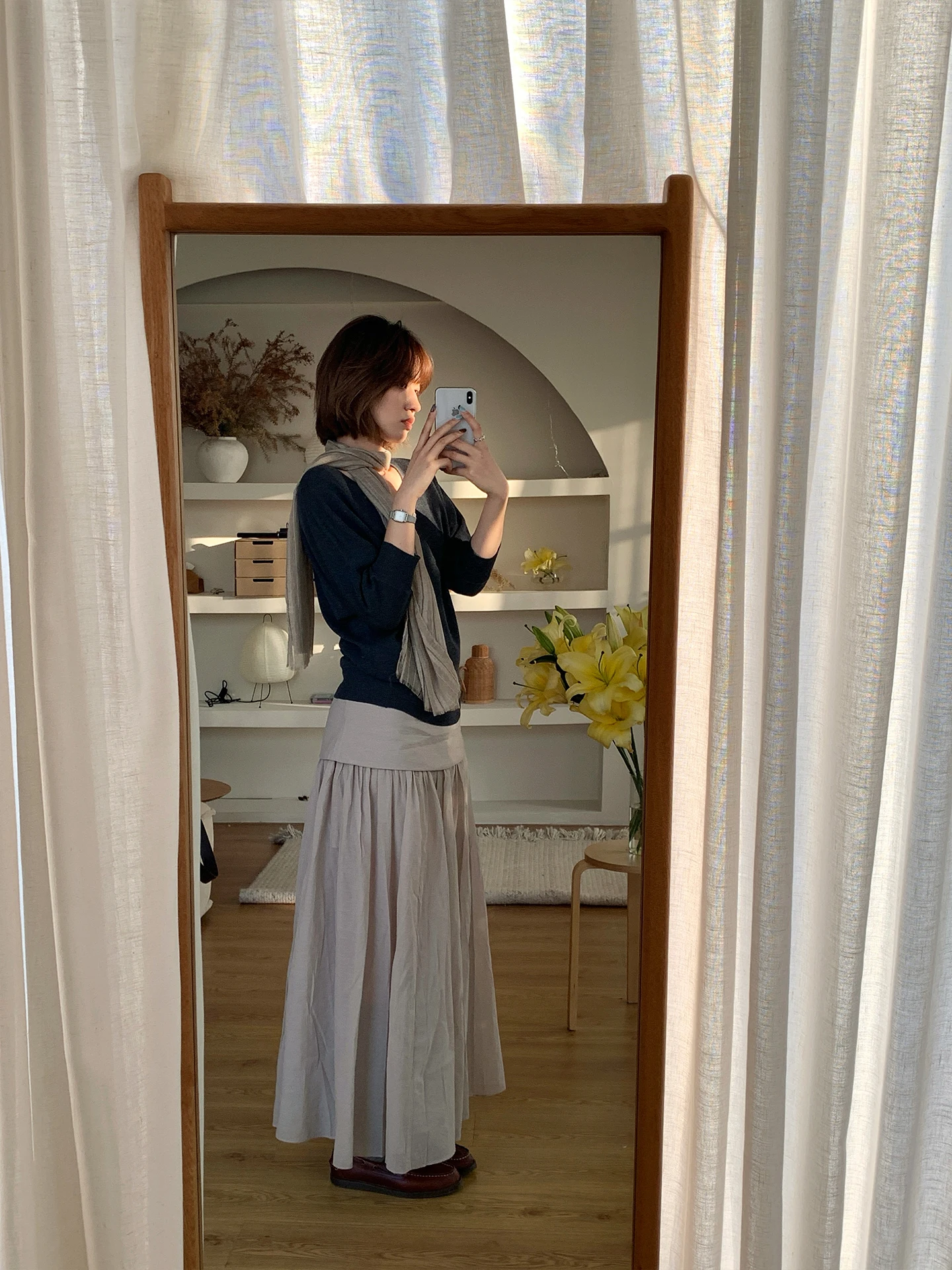 

Юбка-миди BreezeMood Oxygen Atmosphere Net Skirt, свободная, простая, двухслойная, полупрозрачная, А-силуэта, для женщин, из смесового хлопка