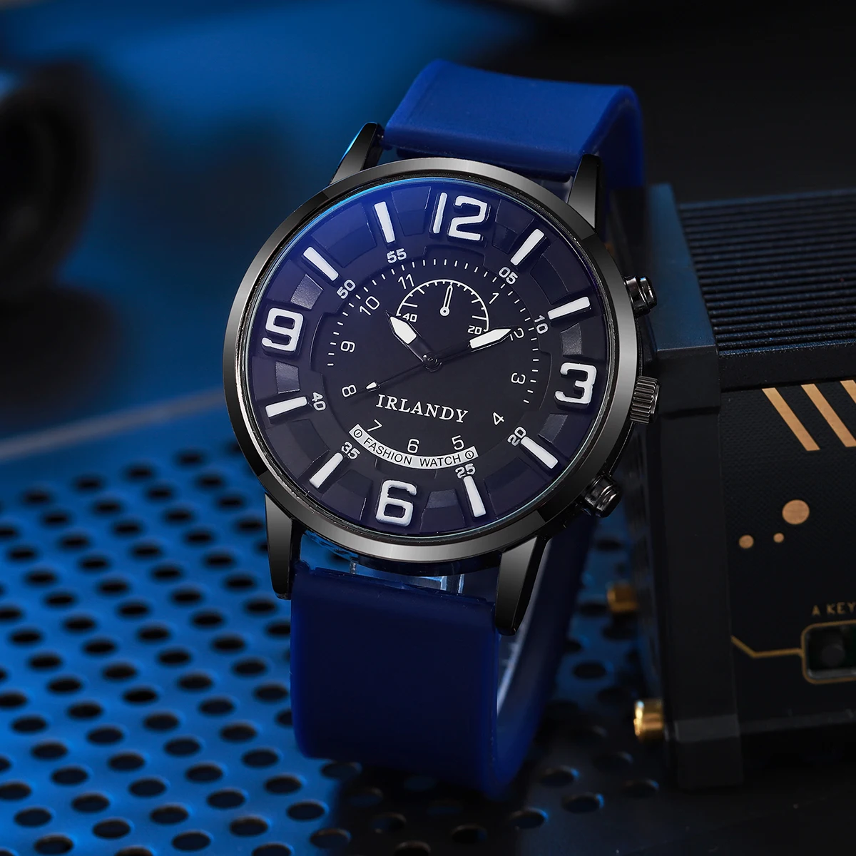 Fashion Arabic Dial Men Quartz Watch Casual Silicone Strap Sports Watches For Man Clock Reloj Hombre（Without Box）