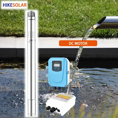 2" Solar water pump 2 years warranty Submersible Pump SS304 Screw Impeller 24v 48V DC or AC 220V for garden and farm Irrigation