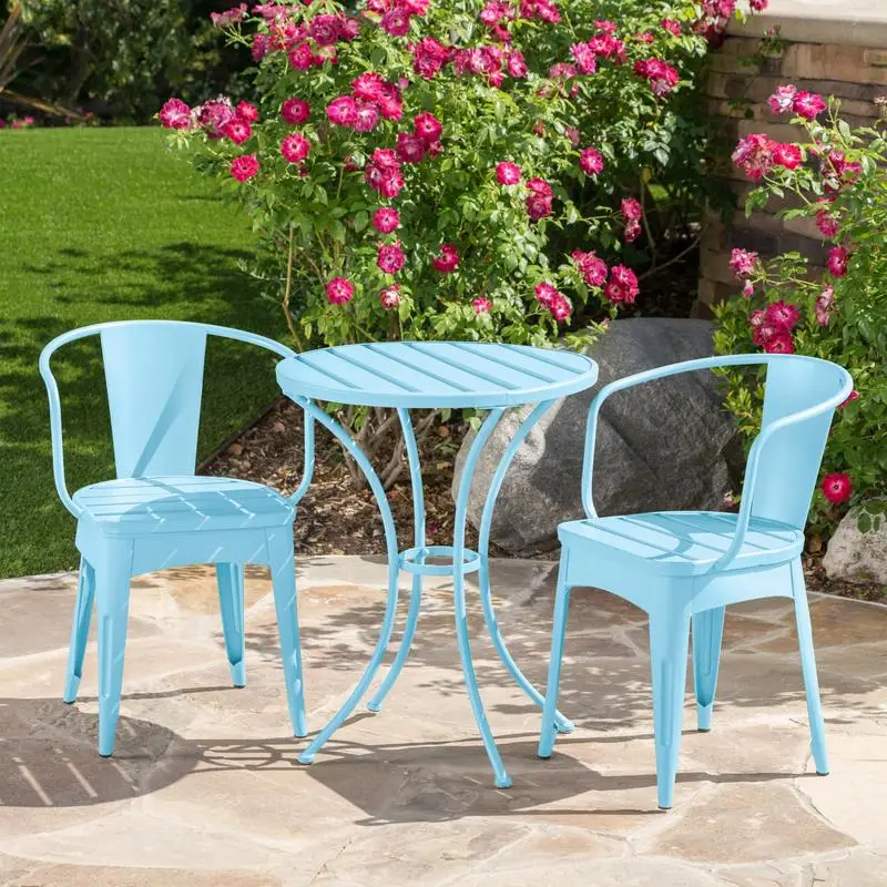 

Металлический набор KD из 3 предметов — матовый голубой