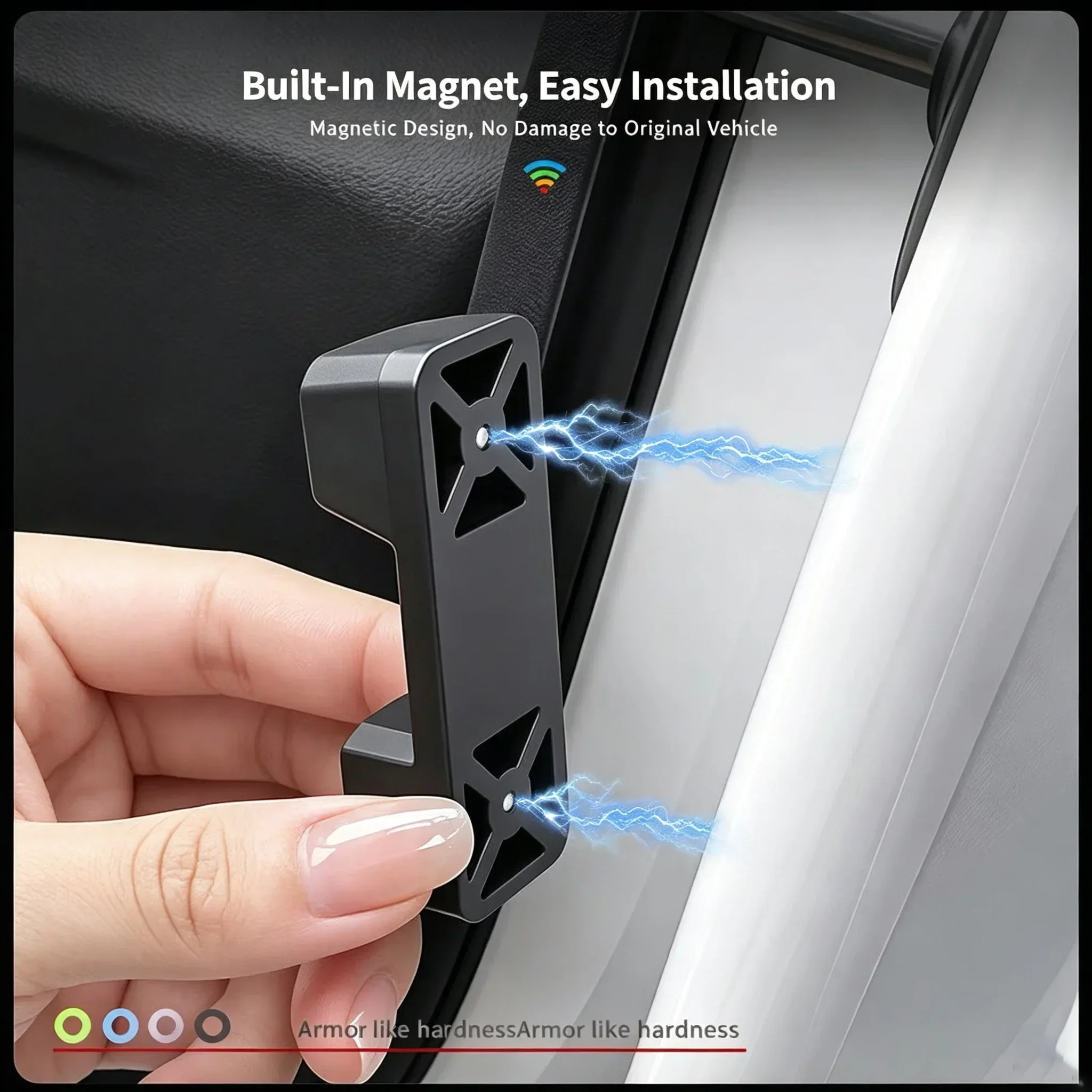 4Pcs Magnetic Silicone Car Door Lock Buffer Pads Shockproof Reduce Closing Noise Door Lock Protector Auto Exterior Parts