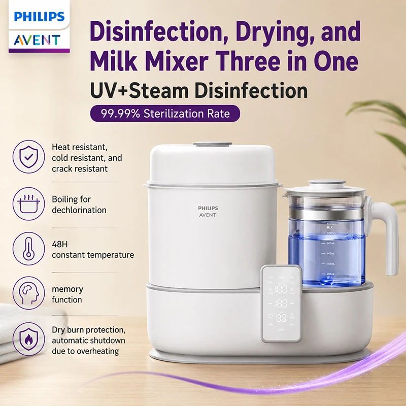 Avent BBL70A Sterilizer Dryer Milk Warmer UV Steam 48H Constant Temp Boiling Baby Bottle Cleaner Adjusting Milk To Warm Milk