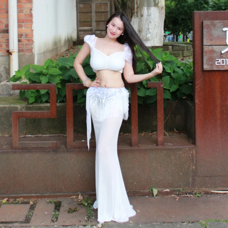 Nieuw buikdansvoorstellingkostuum voor dames, high-end sexy temperamentpak, professionele oefenoutfit voor volwassenen